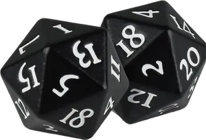 Black20 Sided Dice PNG Image