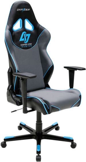 Blackand Blue D X Racer Gaming Chair PNG with transparent background