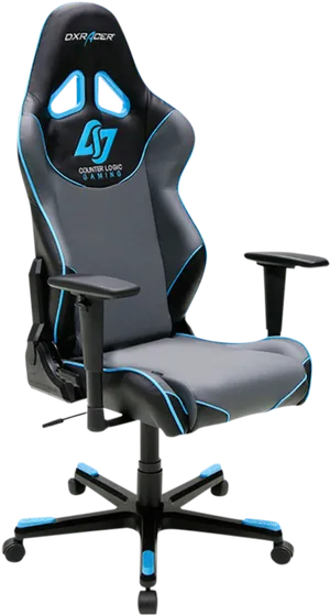 Blackand Blue D X Racer Gaming Chair PNG Image