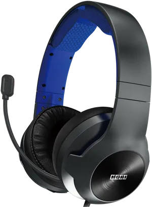 Blackand Blue Gaming Headset PNG Image