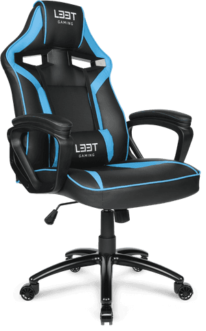 Blackand Blue Racing Style Gaming Chair PNG with transparent background