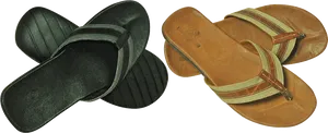 Blackand Brown Flip Flops PNG Image