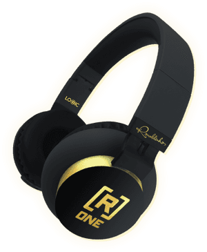 Blackand Gold Over Ear Headphones PNG