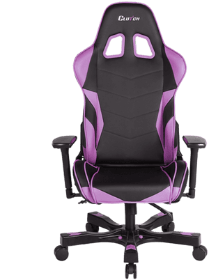 Blackand Purple Gaming Chair PNG with transparent background