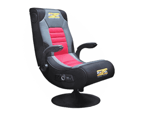 Blackand Red Gaming Chairwith Speakers PNG with transparent background
