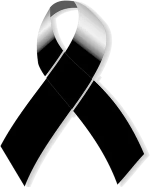 Blackand Silver Ribbon Symbol PNG Image