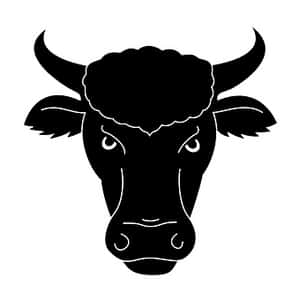 Blackand White Bull Graphic PNG image with transparent background
