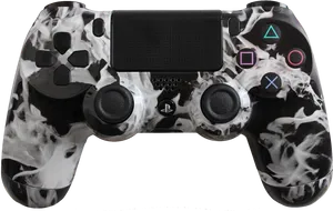 Blackand White Camouflage P S4 Controller PNG Image