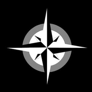 Blackand White Compass Graphic PNG image with transparent background