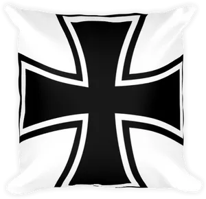 Blackand White Cross Pillow Design PNG Image