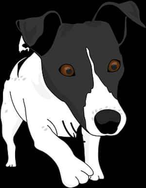 Blackand White Dog Illustration PNG image with transparent background