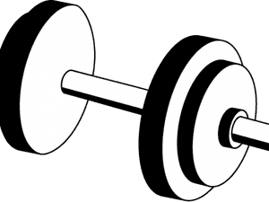 Dumbbell Weight Clipart - Dumbbell Clipart Black And White, HD Png Download PNG