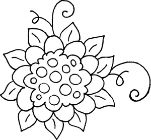 Blackand White Floral Design PNG Image