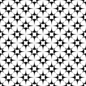 Blackand White Floral Tile Pattern PNG with transparent background