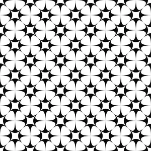 Blackand White Floral Tile Pattern PNG Image