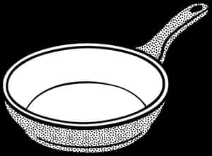Blackand White Frying Pan Illustration.jpg PNG image with transparent background