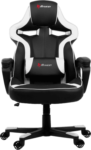 Blackand White Gaming Chair Arozzi PNG with transparent background