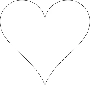 Blackand White Heart Outline PNG Image