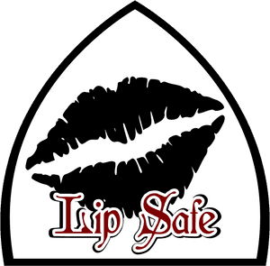 Blackand White Lip Print Logo PNG image with transparent background