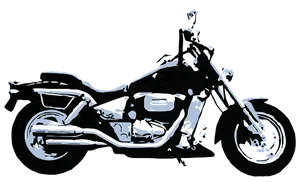 Blackand White Motorbike Silhouette PNG Image