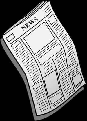 Blackand White Newspaper Graphic PNG