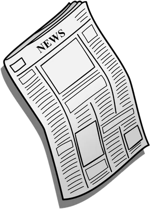 Blackand White Newspaper Graphic PNG Image