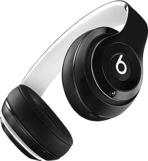 Blackand White Over Ear Headphones PNG
