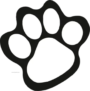 Blackand White Paw Print Graphic PNG Image