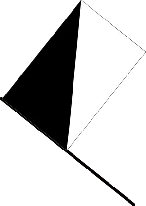 Blackand White Pennant Flag PNG Image