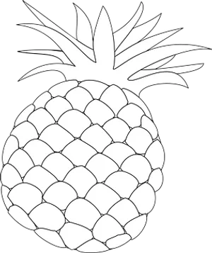 Blackand White Pineapple Graphic PNG Image