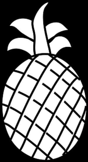 Blackand White Pineapple Graphic PNG image with transparent background