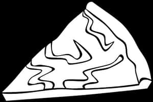 Blackand White Pizza Slice Illustration PNG with transparent background