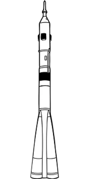 Blackand White Rocket Illustration PNG Image