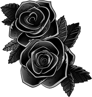 ##blackandwhite #black #roses #eose #blackroses #blackrose - Purple And Blue Rose Tattoo Design, HD Png Download PNG image with transparent background