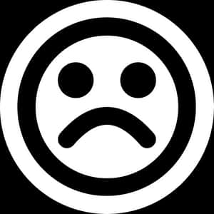 Blackand White Sad Face Icon PNG image with transparent background