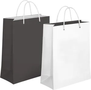 Blackand White Shopping Bags PNG Image