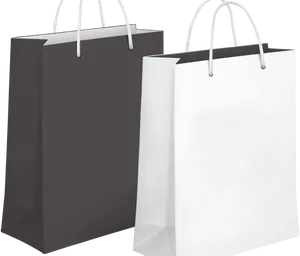 Blackand White Shopping Bags PNG Image