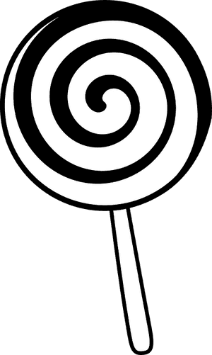 Candy, Lollipop, Sweets, White, Swirl, Sugar - Lollipop Clipart Black And White, HD Png Download PNG