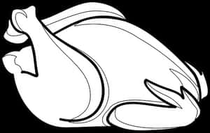 Blackand White Turkey Outline PNG image with transparent background