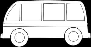 Blackand White Van Outline PNG image with transparent background
