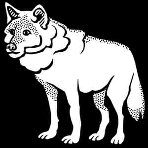 Blackand White Wolf Illustration PNG image with transparent background