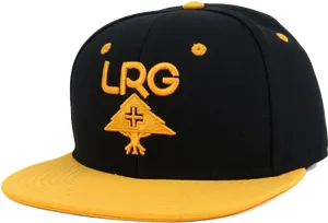 Blackand Yellow L R G Flat Brim Cap PNG Image