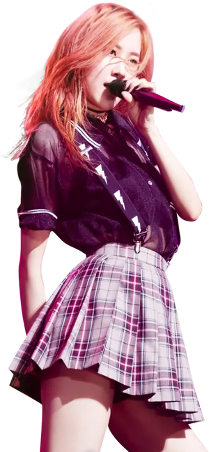 Blackpink Member Performing Onstage PNG Image