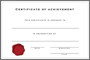 Blank Certificateof Achievement Template PNG Image