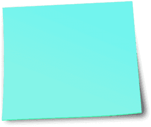 Blank Cyan Postit Note PNG image with transparent background