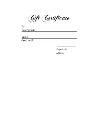 Blank Gift Certificate Template PNG Image