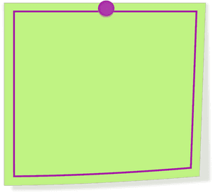 Blank Green Postit Notewith Purple Pin PNG image with transparent background
