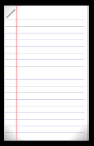 Blank Lined Notebook Paper PNG image with transparent background