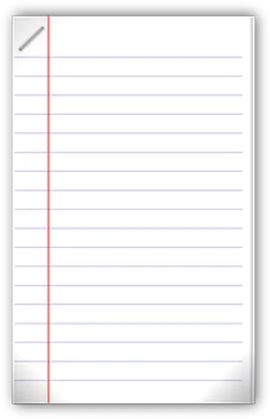 Blank Lined Notebook Paper PNG Image