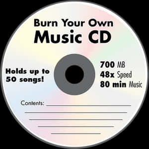 Blank Music C D Template PNG image with transparent background